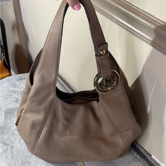 Michael Kors Dark Dune (Tan) Fulton Large Shoulder Hobo/Tote Bag
